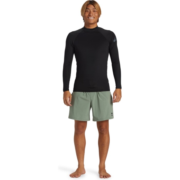 2024 Quiksilver Hombres Chaleco De Lycra De Manga Larga Everyday Heat AQYWR03133 - Black